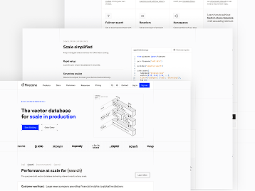 Layered Pinecone website screenshots shown in multiple aspect ratios.