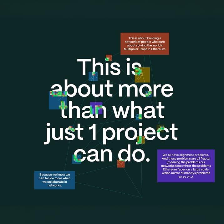 Bold text over network graphic: "This is about more than what just 1 project can do."