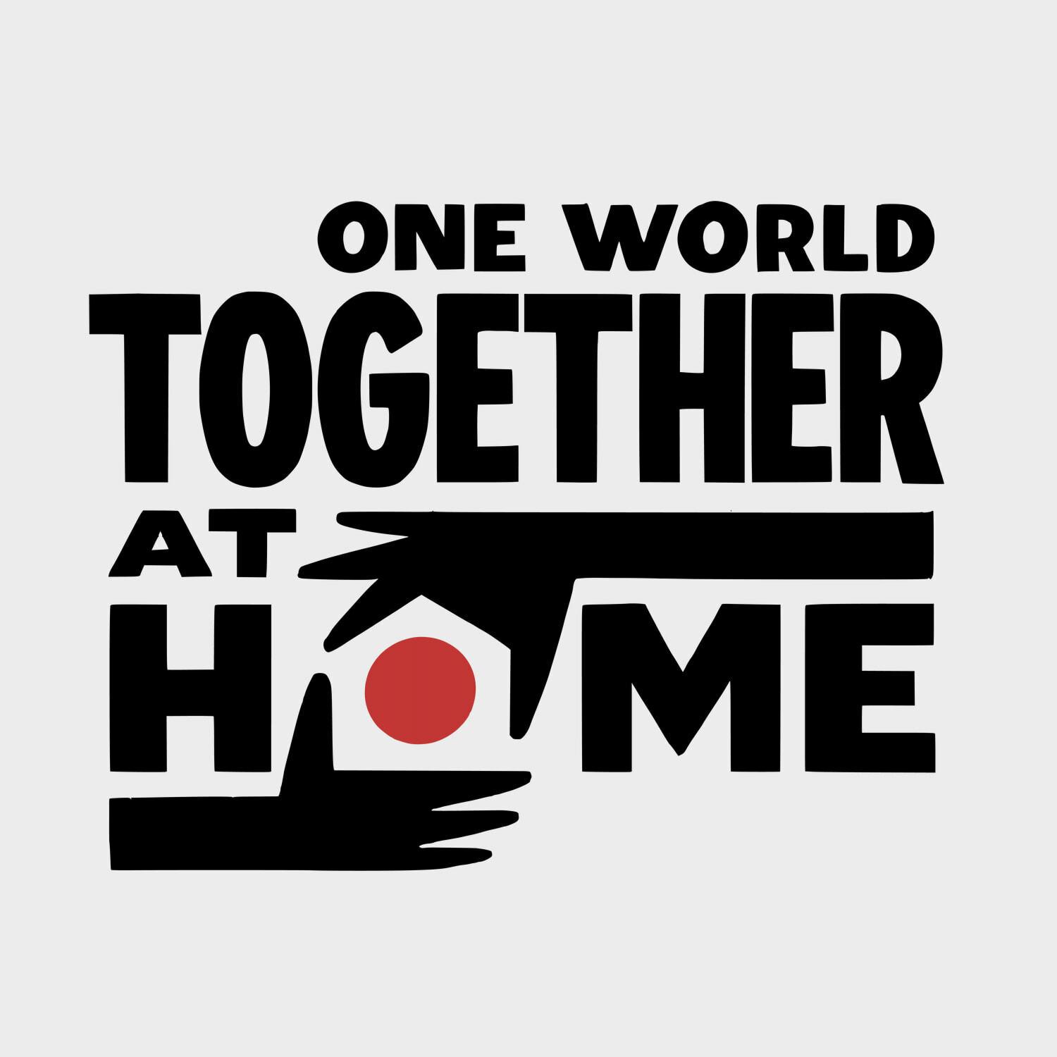 One World Together at Home black and red logo