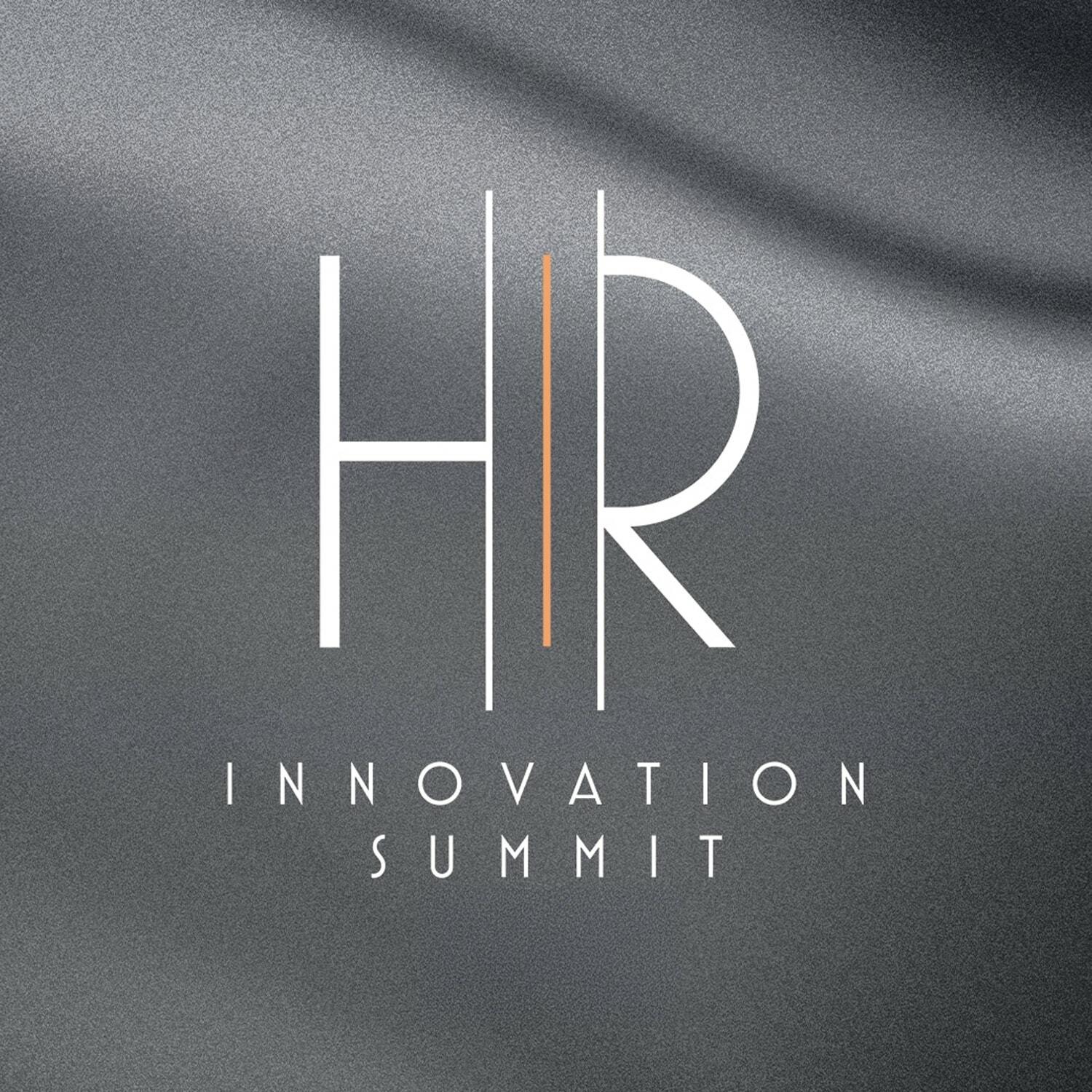 HR Innovation Summit logo on a gray textured background