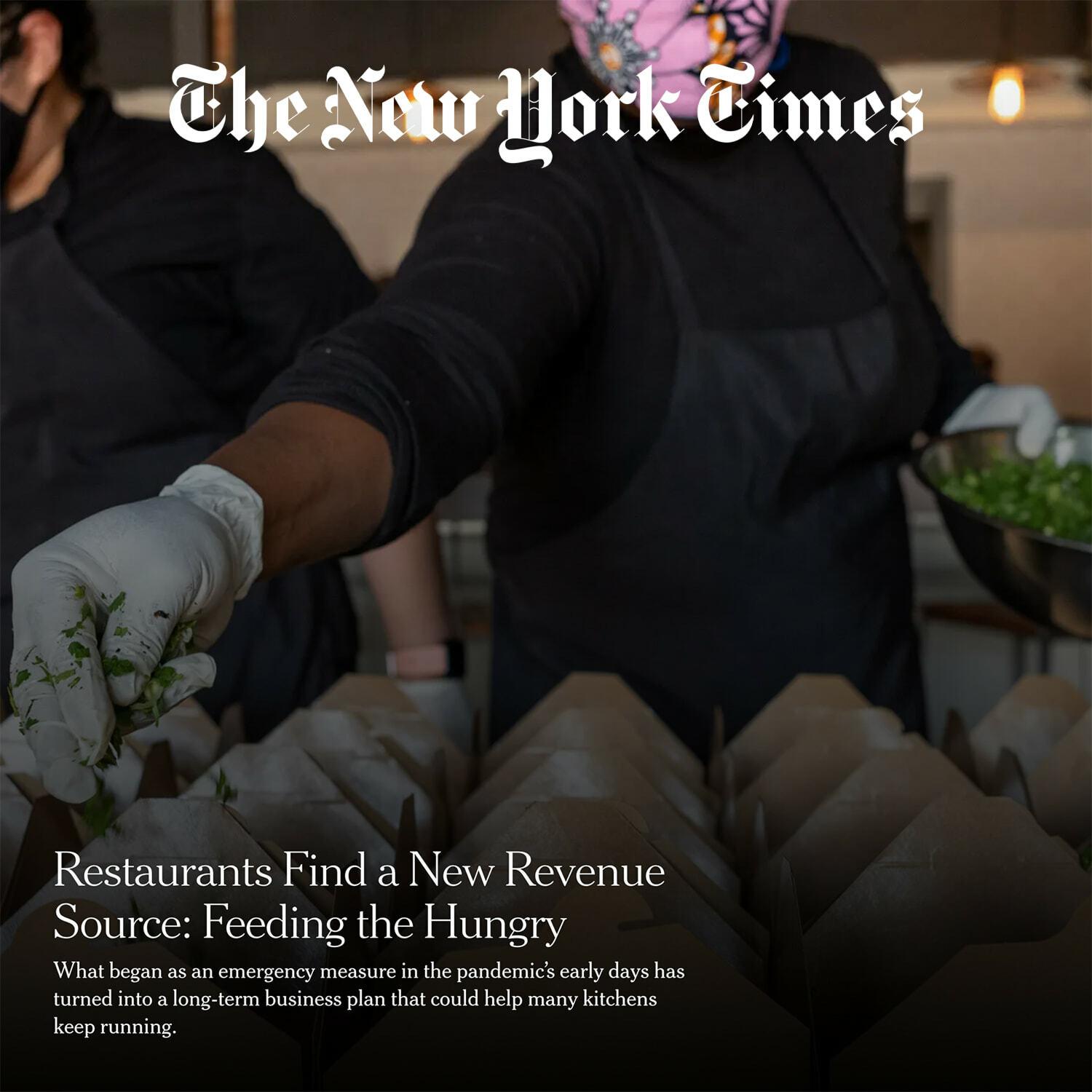 New York Times article graphic about restaurants feeding the hungry