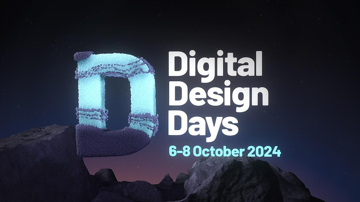 Digital Design Days 6-8 October 2024 logo over dark rocky landscape
